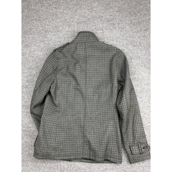 Guess Jacket Womens Small Gray Houndstooth Military Utility Wool Blend Coat - Picture 7 of 8
